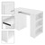 Schreibtisch mit drei Schubladen drei Regale und Tastaturauszug 110x49x75 cm Weiß aus Holz ML-Design