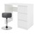 Schreibtisch mit Sitzhocker 90x76x50 cm Weiß aus Holz ML-Design