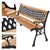 ML-Design Gartenbank 3-Sitzer, 126x74x50 cm, braun, aus Holz und Gusseisen