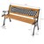 ML-Design Gartenbank 3-Sitzer, 126x74x50 cm, braun, aus Holz und Gusseisen