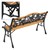 ML-Design Gartenbank 3-Sitzer, 126x77x50 cm, braun, aus Holz und Gusseisen