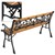 Gartenbank 3-Sitzer, 126x74x50 cm, braun, aus Holz und Gusseisen ML-Design