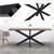 ML-Design Pieds de table X-Design, noir, 78x71x150 cm, en métal