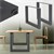 ML-Design Jeu de 2 pieds de table, anthracite, 70x72,5 cm, en acier