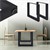 ML-Design set of 2 table legs black, 70x72,5 cm, powder coated steel