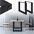 ML-Design Juego de 2 patas de mesa, negras, 60x72,5 cm, de acero con recubrimiento de polvo