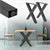 ML-Design Juego de 2 patas de mesa en forma de X, antracita, 60x72,5 cm, de acero