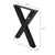 Tischbeine 2er Set X-Form 60x72,5 cm schwarz aus Stahl ML-Design