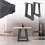 ML-Design Set van 2 trapeziumvormige tafelpoten, antraciet, 60x73 cm, vervaardigd uit staal