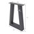 ML-Design Set of 2 table legs trapezoid shape, anthracite, 60x73 cm, made of steel