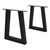 Tischbeine 2er Set Trapez-Form 60x72 cm schwarz aus Stahl ML-Design