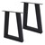 Tischbeine 2er Set Trapez-Form 60x72 cm schwarz aus Stahl ML-Design