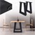 ML-Design Set di 2 gambe da tavolo a forma di trapezio, nero, 60x73 cm, in acciaio