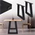 ML-Design Zestaw 2 nóg stolowych Trapeze Shape, czarne, 60x73 cm, wykonane ze stali