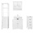 Badmöbel 4er Set Weiß aus MDF Spanplatte ML-Design