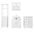 Badmöbel 4er Set Weiß inkl. Montagematerial und Spiegelschrank ML-Design