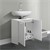 Badmöbel Set 2-Teilig modernen Stil Weiß aus Holz ML-Design