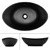Waschbecken 59x38x19 cm Schwarz aus Keramik inkl. Ablaufgarnitur mit Überlauf ML-Design