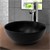 Waschbecken inkl. Ablaufgarnitur ohne Überlauf Ø 32x13,5 cm Schwarz aus Keramik ML-Design