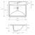 Lavoar unghiular 51x155x415 cm Alb ceramic ML-Design