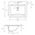 Lavabo Forma Angular con Rebosadero 54,5x45x16 cm Cerámica Blanca ML-Design