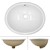 Waschbecken oval 49x195x405 cm Weiß aus Keramik ML-Design