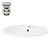 Waschbecken inkl. Ablaufgarnitur mit Überlauf 57x48,5x19,5 cm Weiß aus Keramik ML-Design