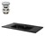 Washbasin incl. silver waste set with overflow 81x46x16.5 cm black ceramic ML design