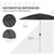 Aurinkovarjo Shanghai Ø 270 cm Musta alumiinista ja polyesteristä ML-Design