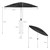 Sonnenschirm Shanghai mit Ständer Ø 270 cm Schwarz aus Aluminium und Polyester ML-Design
