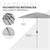 Parasol Shanghai Ø 270 cm Cinzento claro feito de alumínio e poliéster ML-Design