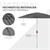 Sonnenschirm Shanghai Ø 270 cm Anthrazit aus Aluminium und Polyester ML-Design