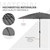 Parasol Shanghai Ø 325 cm alumínio antracite e poliéster ML-Design