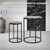 Beistelltisch 2er Set Schwarz aus Metall und Holz in Marmoroptik ML-Design