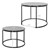 Set de 2 tables d'appoint Noir en métal et bois imitation marbre ML-Design
