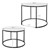 Side table set of 2 black / white metal and wood in marble look ML design