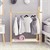 Kleiderständer für Kinder 100x81x30 cm Natur/Weiß aus Bambusholz ML-Design