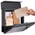 Caixa de correio com compartimento para jornais 37x36,5x11 cm antracite/preto com aspeto de mármore em aço Design ML