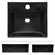 Lavabo avec vidage et trop-plein 41,5x36,5x13 cm noir en céramique ML-Design