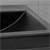 Waschbecken Eckigform mit Überlauf 61x46,5x15,5 mm Schwarz matt aus Keramik ML-Design