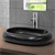 Waschbecken Ovalform ohne Überlauf 65x45x11 cm Schwarz matt aus Keramik ML-Design