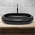 Waschbecken Ovalform ohne Überlauf 65x45x11 cm Schwarz matt aus Keramik ML-Design
