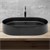 Waschbecken Ovalform 61x39,5x12,5 cm Schwarz aus Keramik ML-Design