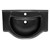 Waschbecken inkl. Ablaufgarnitur mit Überlauf 77x50,5x22,5 cm Schwarz matt aus Keramik ML-Design