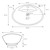 Waschbecken inkl. Ablaufgarnitur mit Überlauf 59x39,5x20,5 cm Schwarz matt aus Keramik ML-Design