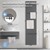Radiateur de salle de bain 1800x452 mm anthracite avec sol Garniture de raccordement y compris 3x supports de serviette ML-Design
