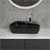 Waschbecken Eckigform mit Überlauf 45x27x13 cm Schwarz aus Keramik ML-Design