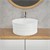 lavabo incl. garniture d'écoulement sans trop-plein Ø 41x18 cm blanc en céramique ML-Design