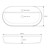 Lavabo Forma Oval 80x40x12 cm Cerámica Blanca Diseño ML