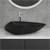 Trekantet håndvask 69x46x13 cm sort keramik ML-Design